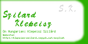 szilard klepeisz business card